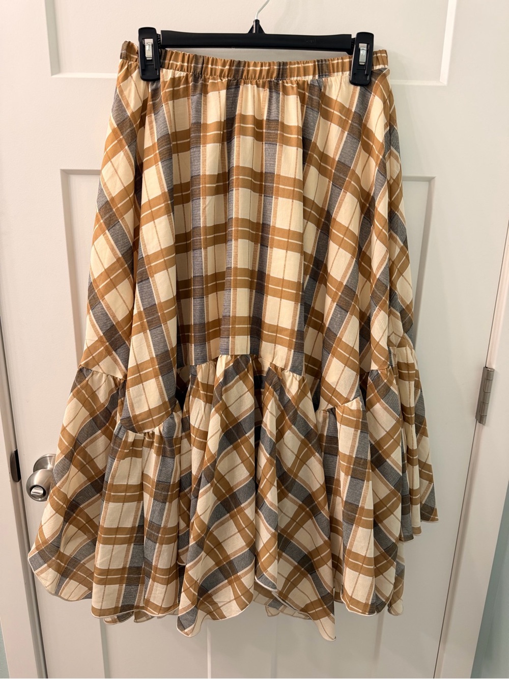 Blu Pepper Plaid Tiered Skirt